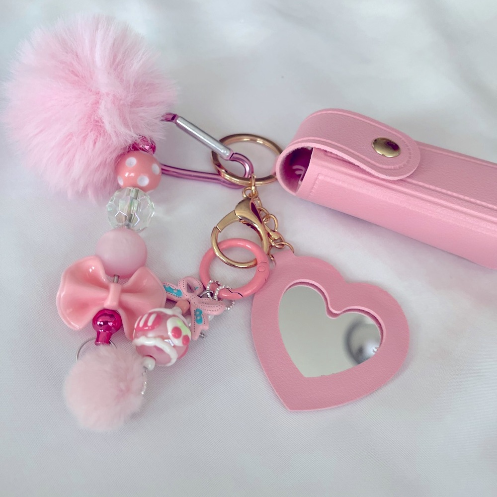 Pink purse charm. Handmade.